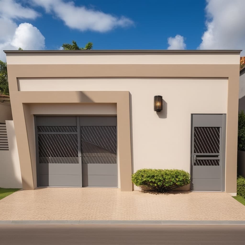 Fachada Compacta com Geometria Assimétrica e Tons Suaves