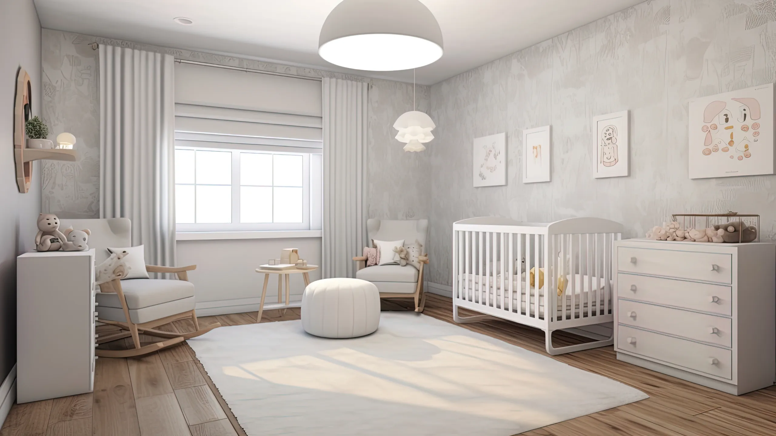 Quarto de Bebê com Estilo Escandinavo Suave e Atmosfera Aconchegante